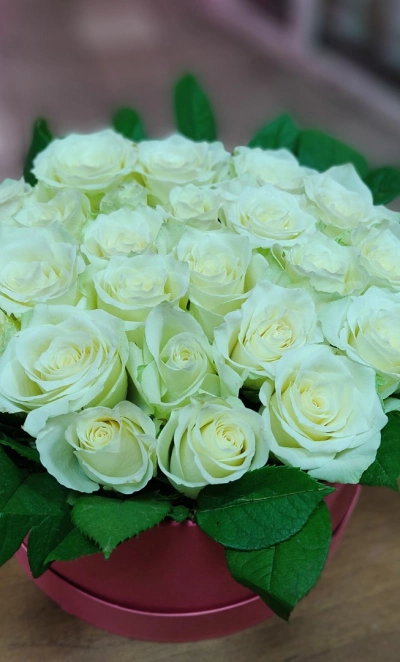 Букет из 35 белых роз