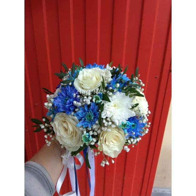 Букет невесты &laquo;Гжель&raquo;