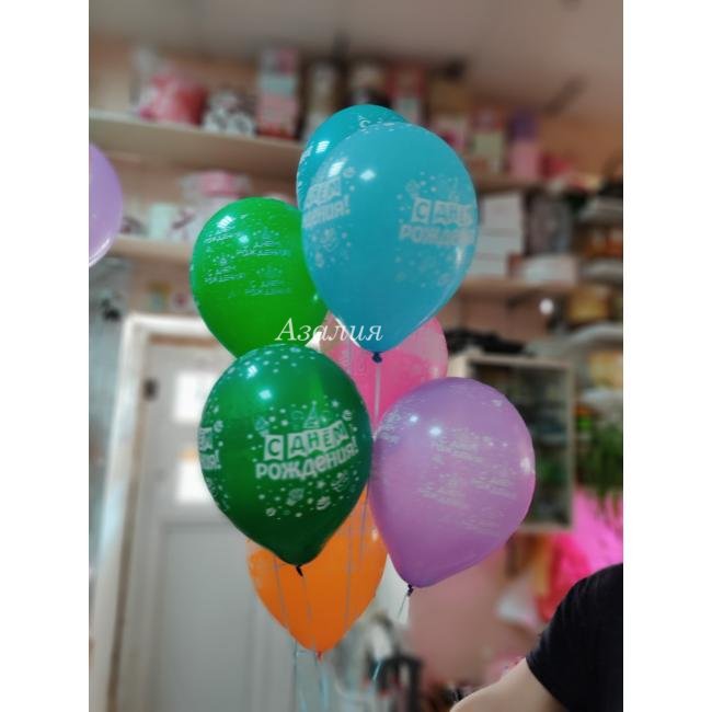 Фонтан из 7 шаров с днём рождения