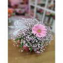 Гербера в розовой гипсофиле
