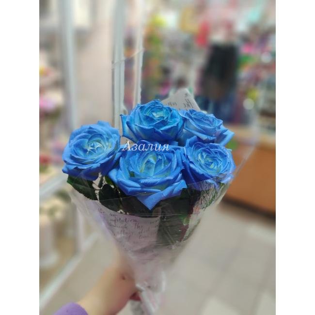 5 синих роз