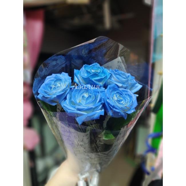 5 синих роз